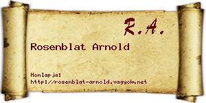 Rosenblat Arnold névjegykártya
