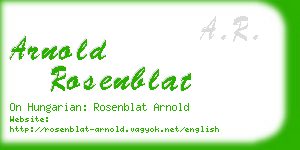 arnold rosenblat business card
